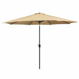 Marbueno Parasol Acero 8 Varillas 270 cm Poliéster Marrón Jardín Piscina 10482-0