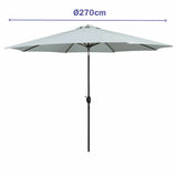 Marbueno Umbrella Steel 8 Ribs D270 cm Polyester White Garden, Pool, Terrace 10484-1