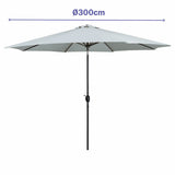 Marbueno Umbrella Steel 8 Ribs D300 cm Polyester White Garden, Pool, Terrace 10487-1