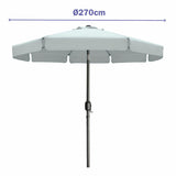 Marbueno Umbrella Steel 8 Ribs D300 cm Polyester White Garden, Pool, Terrace 10489-1