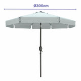 Marbueno Umbrella Steel 8 Ribs D300 cm Polyester White Garden, Pool, Terrace 10491-1