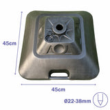 Marbueno Square Umbrella Base Plastic 45x45x27 cm 30L Black Garden Pool Terrace-1