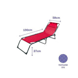 Sun-lounger Marbueno Red 190 x 27 x 58 cm-1