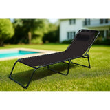Sun-lounger Marbueno Black 190 x 27 x 58 cm-0