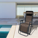 Folding Lounger Camping Chair Marbueno Brown 90 x 108 x 66 cm-1