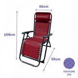 Foldable Camping Chair Marbueno Burgundy 2 Units-1