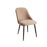 Dining Chair Romimex Black Beige Metal 100 % polyester 52 x 82 x 62 cm-0