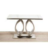 Console Romimex White Silver Stainless steel Synthetic marble 110 x 80 x 40 cm-4