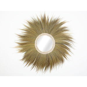 Wall mirror Romimex Natural Rayung 100 x 100 x 3 cm Circular-0