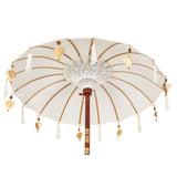 Decorative umbrella Romimex Bali White 130 x 200 x 130 cm-1