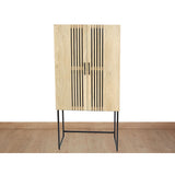 Cupboard Romimex Natural Metal Mango wood 80 x 161 x 43 cm-1