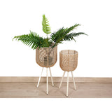 Set of Planters Romimex Rattan Legs (2 Pieces)-1