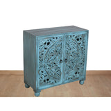 Sideboard Romimex Blue Mango wood 90 x 90 x 40 cm-2