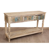 Console Romimex Multicolour Light brown Mango wood 130 x 76 x 35 cm-1