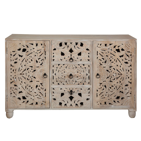 Sideboard Romimex Beige Mango wood 40 x 90 x 140 cm-0