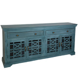 Sideboard Romimex Blue Mango wood 40 x 85 x 180 cm-2