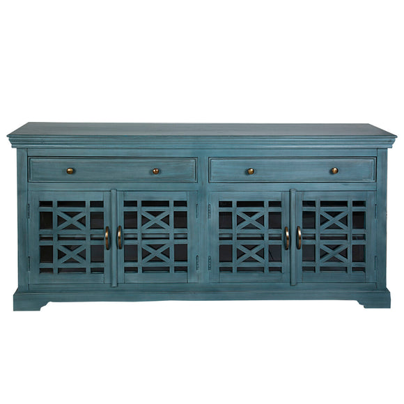 Sideboard Romimex Blue Mango wood 40 x 85 x 180 cm-0