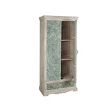 Cupboard Romimex Green Natural Mango wood 40 x 180 x 85 cm-1