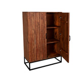 Cupboard Romimex Brown Acacia 40 x 140 x 95 cm-1