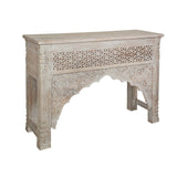 Console Romimex White Mango wood 125 x 90 x 40 cm-2