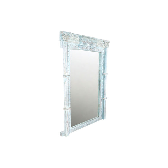 Wall mirror Romimex Beige Teak 143 x 195 x 27 cm-0