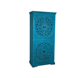 Cupboard Romimex Blue Mango wood 85 x 180 x 40 cm-2