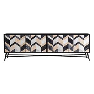 TV furniture Romimex Brown Black Golden 40 x 50 x 160 cm-0