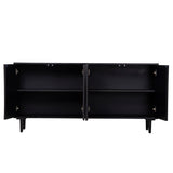 Sideboard Romimex Brown Black Wood Bone 40 x 80 x 160 cm-4