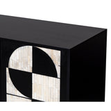 Sideboard Romimex Brown Black Wood Bone 40 x 80 x 160 cm-3