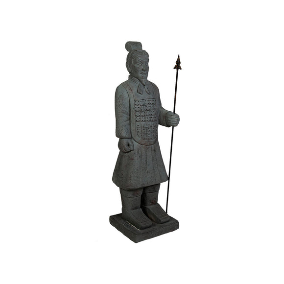 Decorative Figure Romimex Grey Resin Warrior 37 x 120 x 32 cm-0