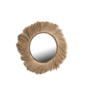 Wall mirror Romimex Natural Vegetable fibre 90 x 4 x 90 cm Circular-0