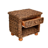 Nightstand Romimex Natural Natural Fibre 55 x 50 x 40 cm-2