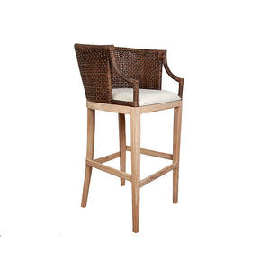 Stool Romimex Brown Natural Rattan Teak 58 x 110 x 60 cm-0