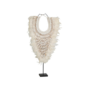 Decorative Figure Romimex White Shell necklace 40 x 60 x 15 cm-0