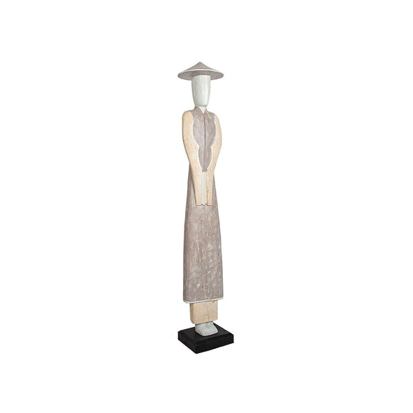 Decorative Figure Romimex Beige Wood Japanese 20 x 150 x 20 cm-0