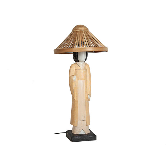 Desk lamp Romimex Beige Wood 20 x 70 x 20 cm Oriental-0