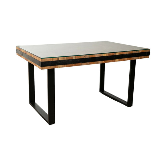 Table Romimex Black Natural Recycled Wood 140 x 77 x 90 cm-0