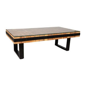 Table Romimex Black Natural Recycled Wood 130 x 43 x 70 cm-0