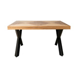 Table Romimex Black Natural Acacia 140 x 77 x 90 cm-2