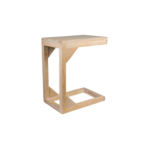 Side table Romimex White Mango wood MDF Wood 43 x 53 x 29 cm-0