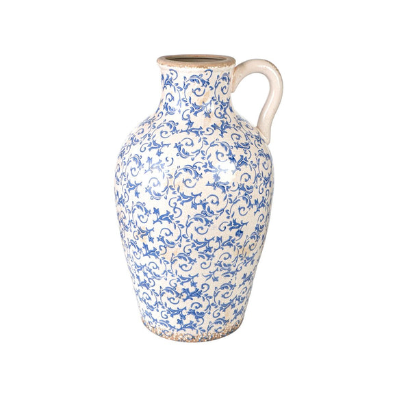 Vase Romimex Blue White Porcelain 30 x 50 x 30 cm With handle-0