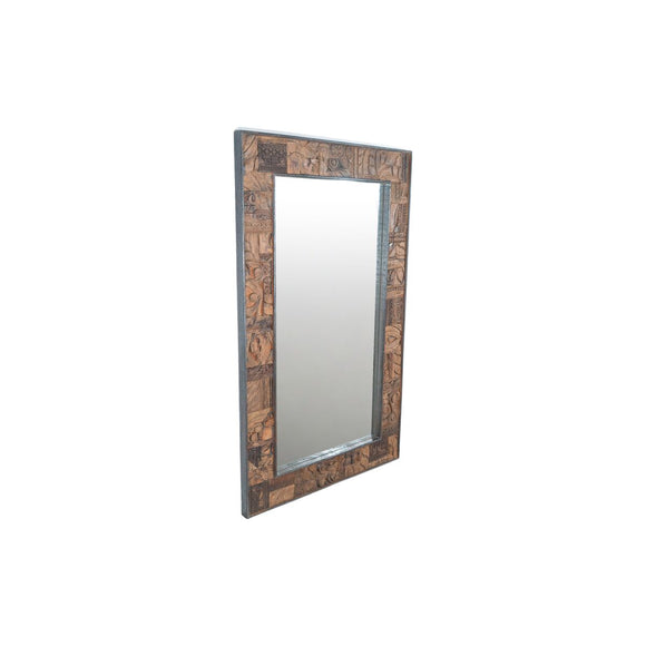 Wall mirror Romimex Brown Mango wood 98 x 153 x 5 cm-0
