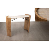 Console Romimex White Brown Beige Wood Marble MDF Wood 111 x 83 x 37 cm-1