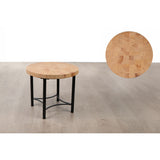 Side table Romimex Black Natural Metal Pine 60 x 45 x 60 cm-2