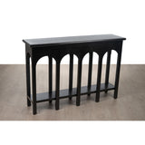 Console Romimex Black Paolownia wood MDF Wood 120 x 81 x 40 cm-1