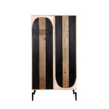 Cupboard Romimex Black Natural Mango wood 45 x 170 x 90 cm-5