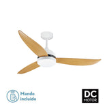 Ceiling Fan with Light Romimex White Natural-5