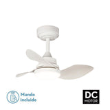 Ceiling Fan with Light Romimex White Grey-4