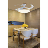 Ceiling Fan with Light Romimex White Natural-4