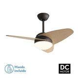 Ceiling Fan with Light Romimex Black Natural-5